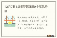 12月7日12时西安新增9个高风险区