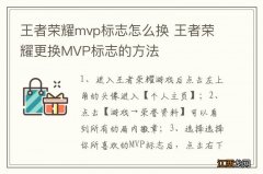 王者荣耀mvp标志怎么换 王者荣耀更换MVP标志的方法