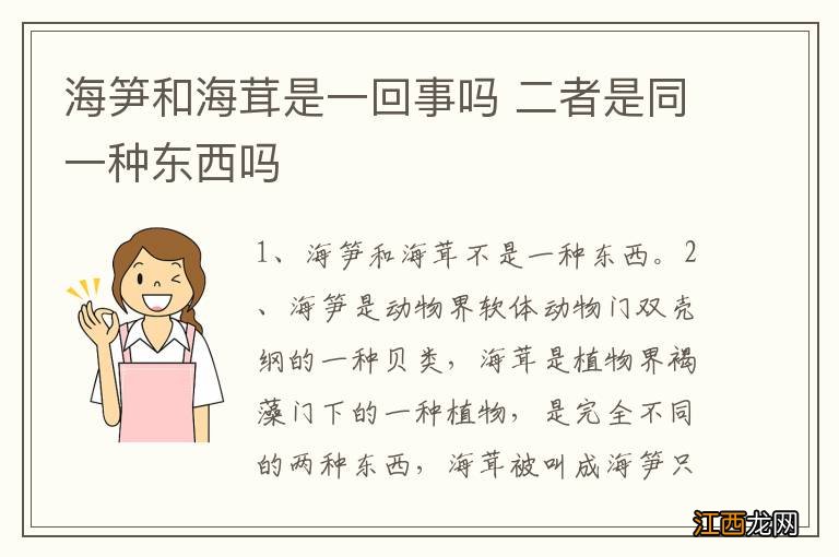 海笋和海茸是一回事吗 二者是同一种东西吗