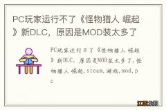 PC玩家运行不了《怪物猎人 崛起》新DLC，原因是MOD装太多了