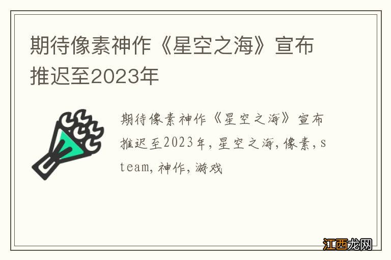 期待像素神作《星空之海》宣布推迟至2023年