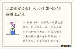 变蛋和皮蛋有什么区别 如何区别变蛋和皮蛋