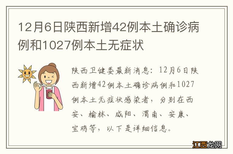 12月6日陕西新增42例本土确诊病例和1027例本土无症状