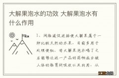 大解果泡水的功效 大解果泡水有什么作用