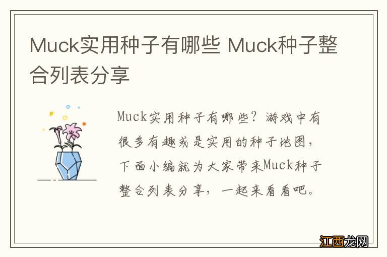 Muck实用种子有哪些 Muck种子整合列表分享