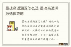 墨魂高适溯源怎么选 墨魂高适溯源选择攻略