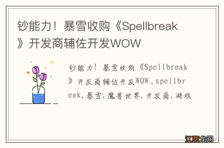 钞能力！暴雪收购《Spellbreak》开发商辅佐开发WOW