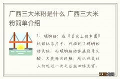 广西三大米粉是什么 广西三大米粉简单介绍