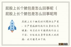 屁股上长个脓包是怎么回事呢用什么药 屁股上长个脓包是怎么回事呢