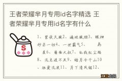 王者荣耀芈月专用id名字精选 王者荣耀芈月专用id名字有什么