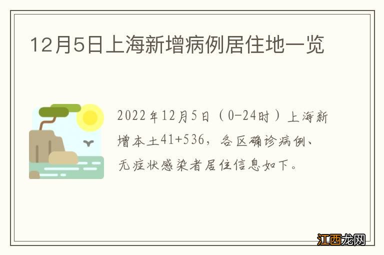 12月5日上海新增病例居住地一览