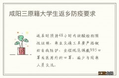 咸阳三原籍大学生返乡防疫要求