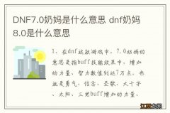 DNF7.0奶妈是什么意思 dnf奶妈8.0是什么意思