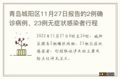 青岛城阳区11月27日报告的2例确诊病例、23例无症状感染者行程轨迹主要风险点位