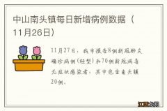 11月26日 中山南头镇每日新增病例数据