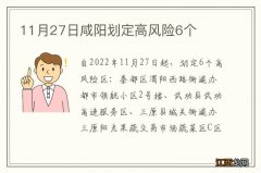 11月27日咸阳划定高风险6个