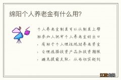 绵阳个人养老金有什么用？