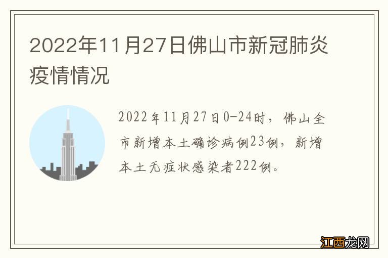 2022年11月27日佛山市新冠肺炎疫情情况