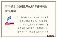 原神栖木雷屏障怎么解 原神神无冢雷屏障