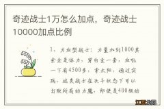 奇迹战士1万怎么加点，奇迹战士10000加点比例