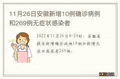 11月26日安徽新增10例确诊病例和269例无症状感染者