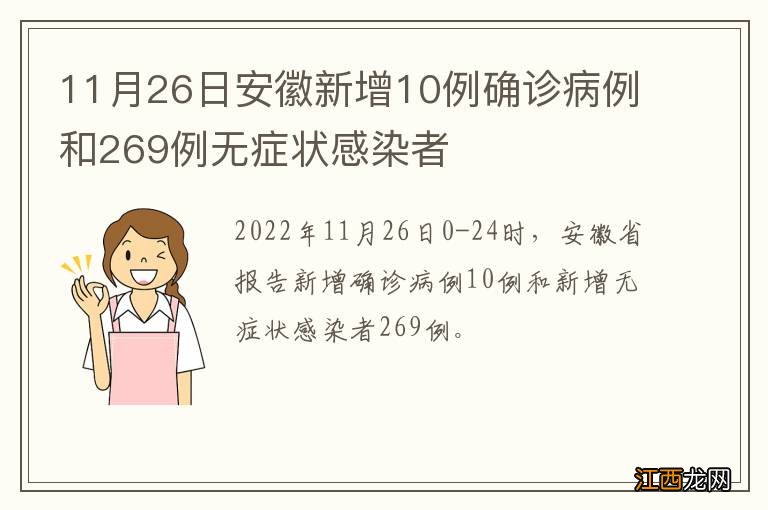 11月26日安徽新增10例确诊病例和269例无症状感染者