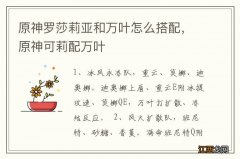 原神罗莎莉亚和万叶怎么搭配，原神可莉配万叶