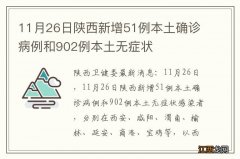 11月26日陕西新增51例本土确诊病例和902例本土无症状