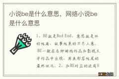 小说be是什么意思，网络小说be是什么意思