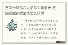 万国觉醒孙武大招怎么是紫色 万国觉醒孙武紫头怎么获得