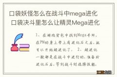 口袋妖怪怎么在战斗中mega进化 口袋决斗里怎么让精灵Mega进化