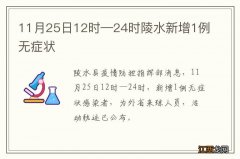 11月25日12时—24时陵水新增1例无症状