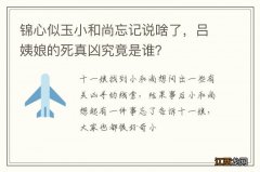 锦心似玉小和尚忘记说啥了，吕姨娘的死真凶究竟是谁？