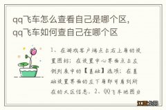 qq飞车怎么查看自己是哪个区，qq飞车如何查自己在哪个区