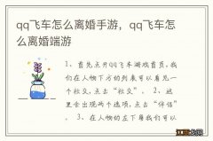 qq飞车怎么离婚手游，qq飞车怎么离婚端游