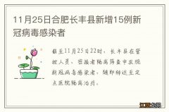 11月25日合肥长丰县新增15例新冠病毒感染者