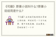 《司藤》原著小说叫什么?原著小说结局是什么?