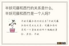 半妖司藤和西竹的关系是什么，半妖司藤和西竹是一个人吗？