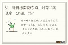 进一球目标实现!东道主对荷兰实现拿一分?赢一场?