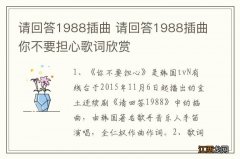 请回答1988插曲 请回答1988插曲你不要担心歌词欣赏