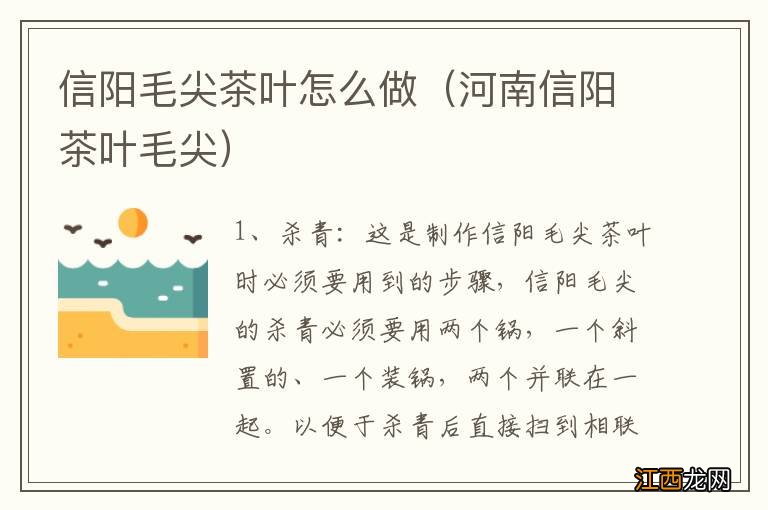 河南信阳茶叶毛尖 信阳毛尖茶叶怎么做