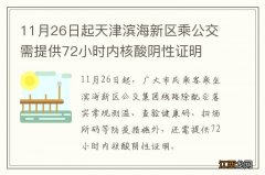 11月26日起天津滨海新区乘公交需提供72小时内核酸阴性证明