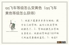 qq飞车黄色等级怎么获得 qq飞车等级怎么变黄色