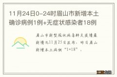 11月24日0-24时眉山市新增本土确诊病例1例+无症状感染者18例