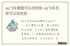 qq飞车哪里可以改性别 qq飞车怎样可以改性别