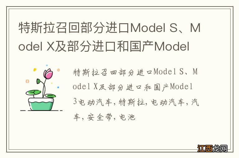 特斯拉召回部分进口Model S、Model X及部分进口和国产Model 3电动汽车