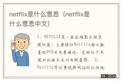 netflix是什么意思中文 netflix是什么意思