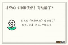 徐克的《神雕侠侣》有动静了？