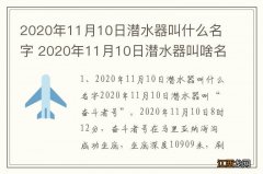 2020年11月10日潜水器叫什么名字 2020年11月10日潜水器叫啥名字