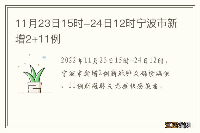 11月23日15时-24日12时宁波市新增2+11例